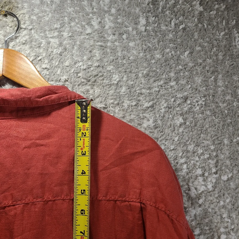 Caribbean Linen Shirt Mens 2XT Short Sleeve Button Up Pocket - Picture 4 of 10